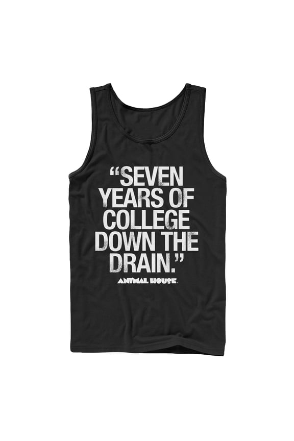 Men's Animal House Bluto 7 Years Quote Tank Top Black Large