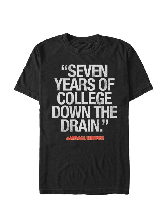 Men's Animal House Bluto 7 Years of College Graphic Tee Black 5X Large