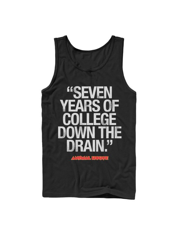 Men's Animal House Bluto 7 Years of College Tank Top Black X Large