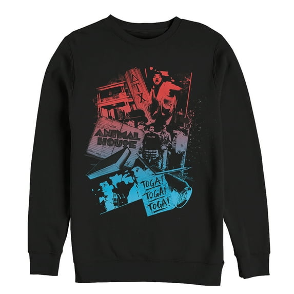 Men's Animal House College Montage  Sweatshirt Black 2X Large