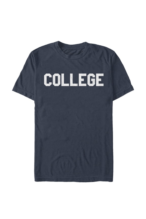 Men's Animal House College Text Graphic Tee Navy Blue Large