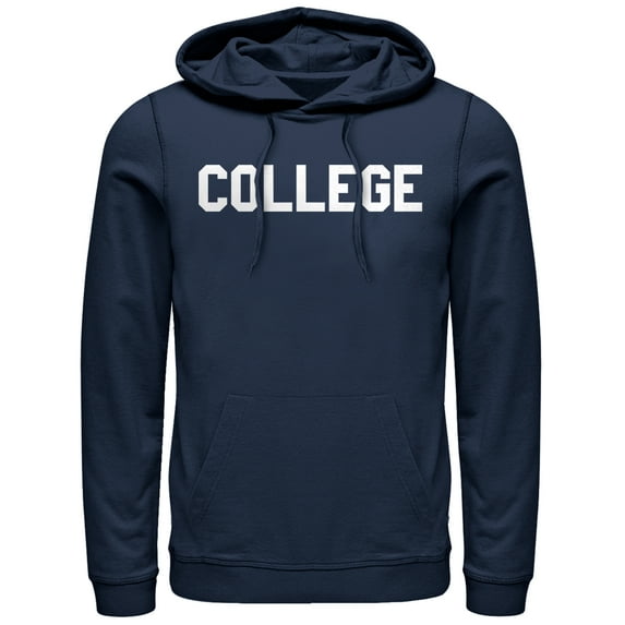 Men's Animal House College Text Pull Over Hoodie Navy Blue X Large