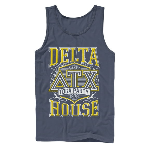 Men's Animal House Delta Toga Party Tank Top Navy Blue Medium