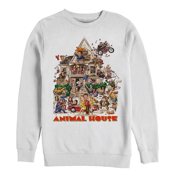 Men's Animal House Original Movie Poster Sweatshirt White 2X Large