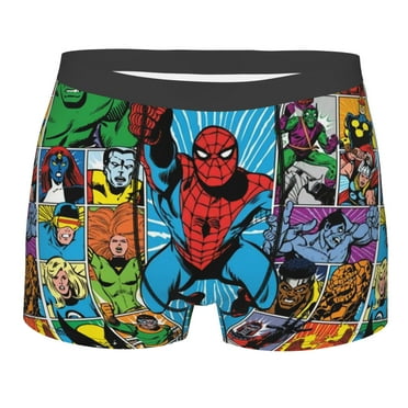 Men's Anime Spider-Man Boxer Brief Underwear,Anti-Chafing,Moisture-Wicking Odor Control,M