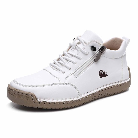 Men's Ankle Boots - Fashion Flat Side Zipper Casual Shoes Unisex On Comfortable Footwear with Durable Sole for Daily Wear and Outdoor Activities