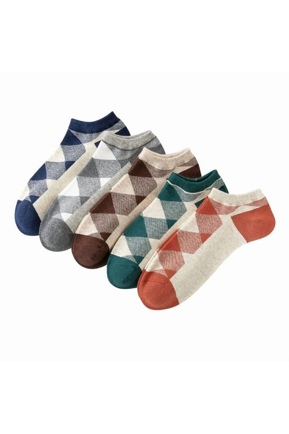 Men's Ankle Low Cut Crew Socks Men's Outdoor Sports Socks 5-Pack