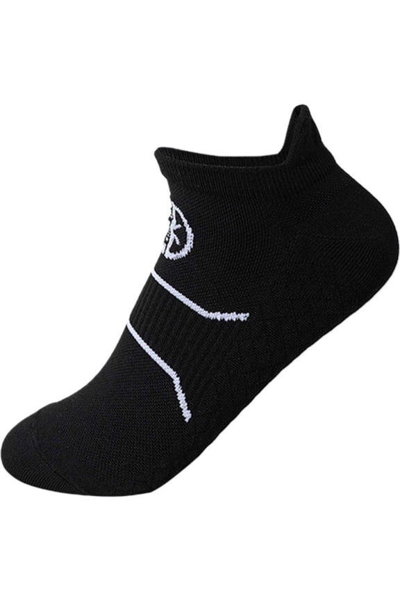 Men's Ankle Running Socks: Polyester + Cotton Blend, Sweat-Absorbing, Breathable for High-Intensity Sports like Marathons, Basketball, and Badminton