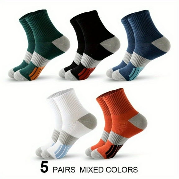Men's Ankle Socks with Cushion Athletic Running Socks Breathable Comfort for 5 Pairs Lot Sports Sock for men