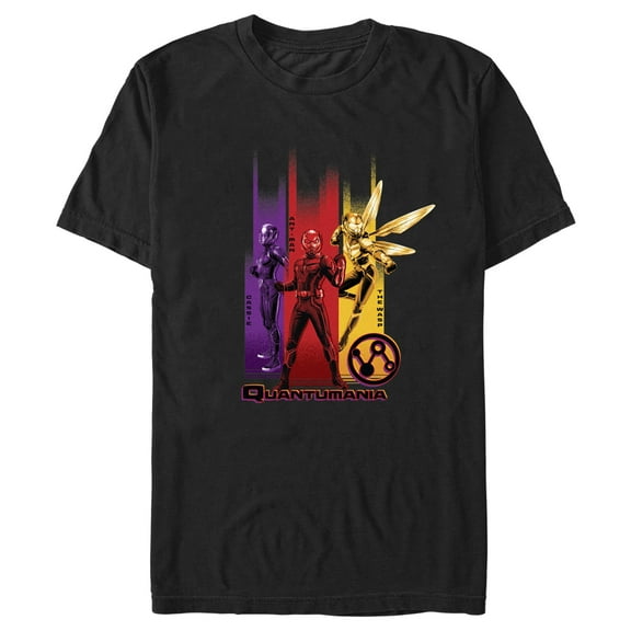 Men's Ant-Man and the Wasp: Quantumania Colorful Heroes Graphic Tee Black X Large