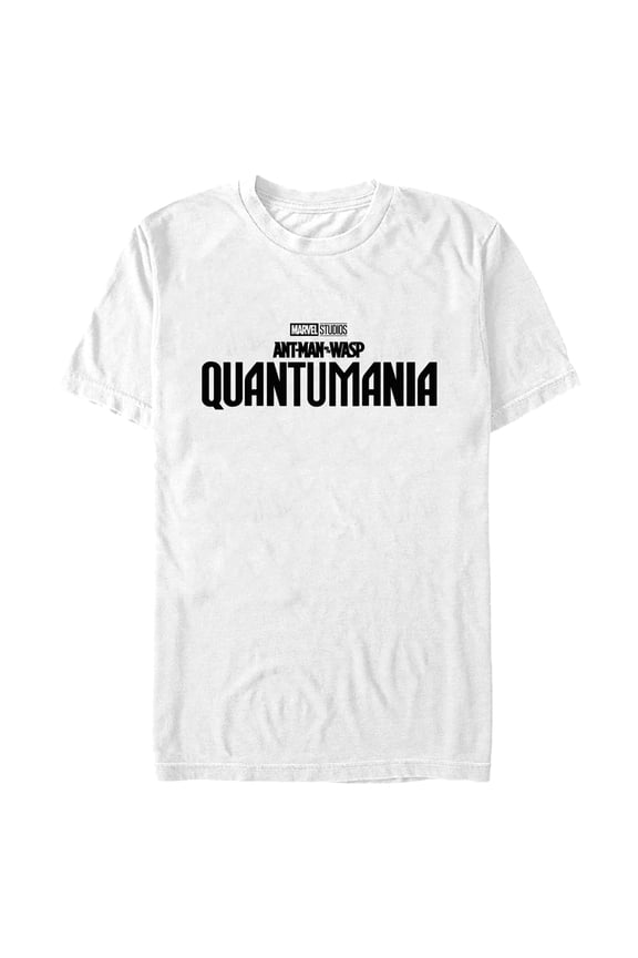 Men's Ant-Man and the Wasp: Quantumania Movie Logo Black Graphic Tee White Large