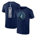 thumbnail image 1 of Men's Anthony Edwards Navy Minnesota Timberwolves Playmaker Team Name & Number T-Shirt, 1 of 3