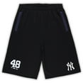 thumbnail image 1 of Men's Anthony Rizzo Black New York Yankees Big & Tall Stitched Double-Knit Shorts, 1 of 1