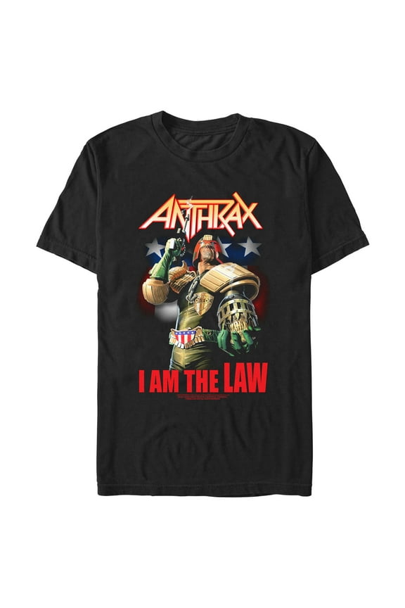 Men's Anthrax Dredd I Am The Law  Graphic T-Shirt