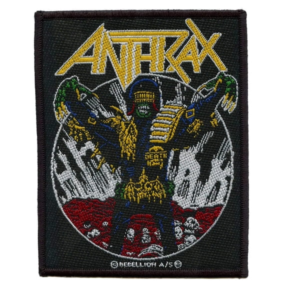 Men's Anthrax Judge Death Woven Patch Black