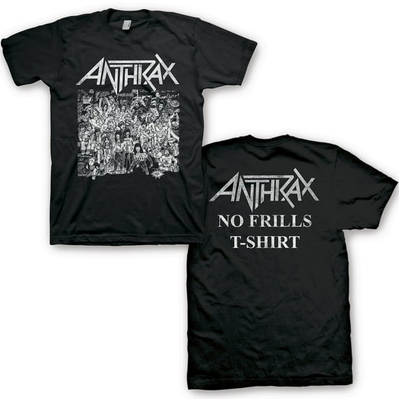 Men's Anthrax No Frills T-shirt Medium Black