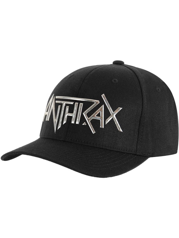 Men's Anthrax Sonic Silver Logo Baseball Cap Adjustable Black