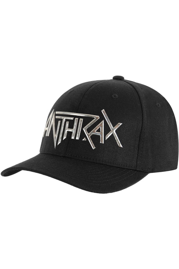Men's Anthrax Sonic Silver Logo Baseball Cap Adjustable Black