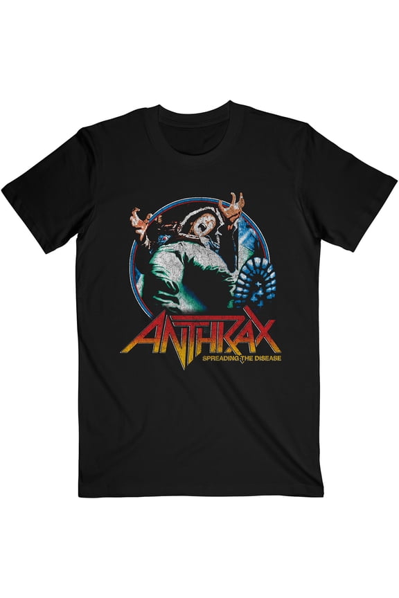 Men's Anthrax Spreading Vignette Slim Fit T-shirt Small Black
