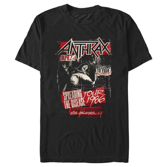 Men's Anthrax Welcome To Your Nightmare Distressed Graphic T-Shirt