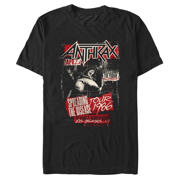 Men's Anthrax Welcome To Your Nightmare Distressed Graphic T-Shirt