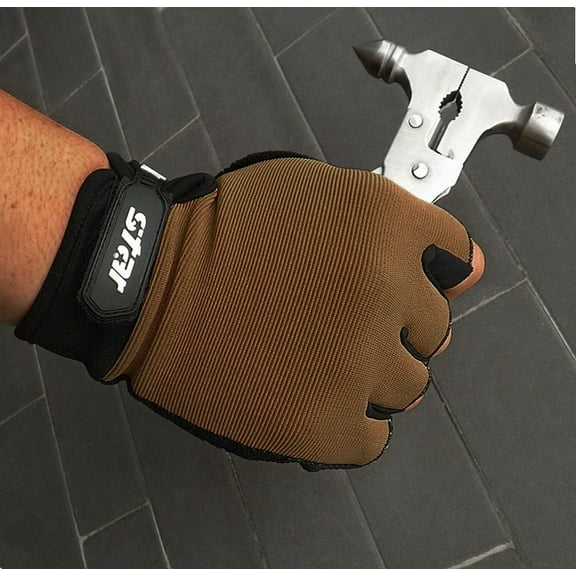 Men's Anti-Slip Half-Finger Gloves - Gym Weightlifting Cycling Gear (S/M/Xl Sizes) Under 5$, Hontri Gloves Antiskid Cycling Half Men Fitness Sports Finger Gloves , Khaki, Xl