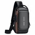 thumbnail image 1 of Men’s Anti-Theft Crossbody Sling Bag with Combination Lock – Secure Chest Pack with Zipper Compartments, Adjustable Strap, Lightweight Travel Backpack, 1 of 8