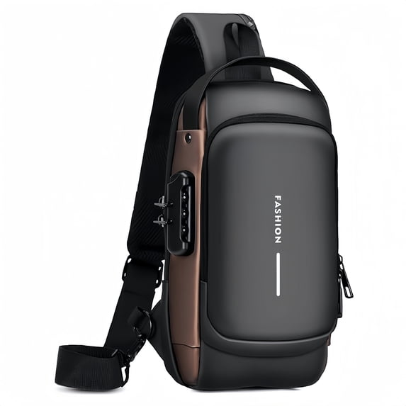 Men’s Anti-Theft Crossbody Sling Bag with Combination Lock – Secure Chest Pack with Zipper Compartments, Adjustable Strap, Lightweight Travel Backpack
