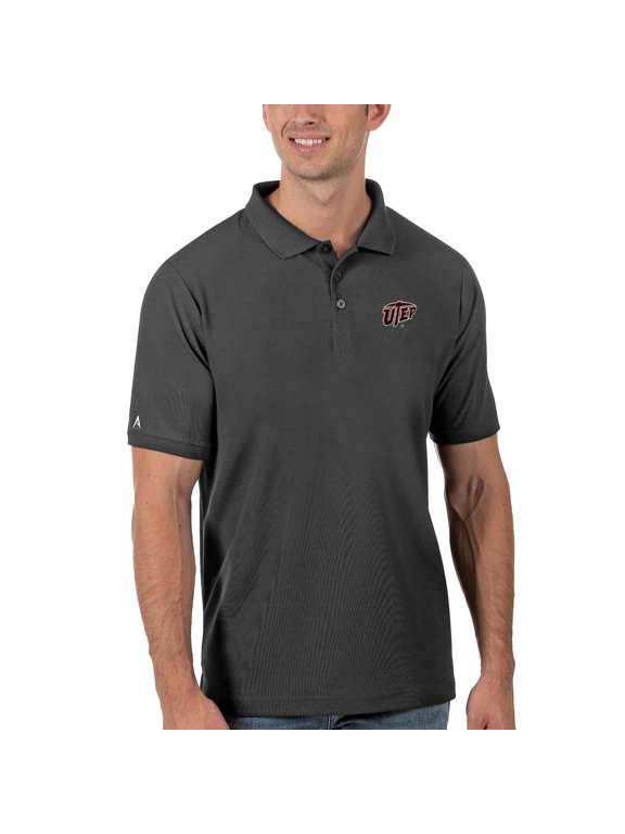 Men's Antigua Anthracite UTEP Miners Legacy Pique Polo