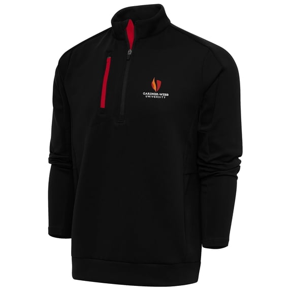 Men's Antigua Black/Red Gardner-Webb Bulldogs Generation Quarter-Zip Pullover Top
