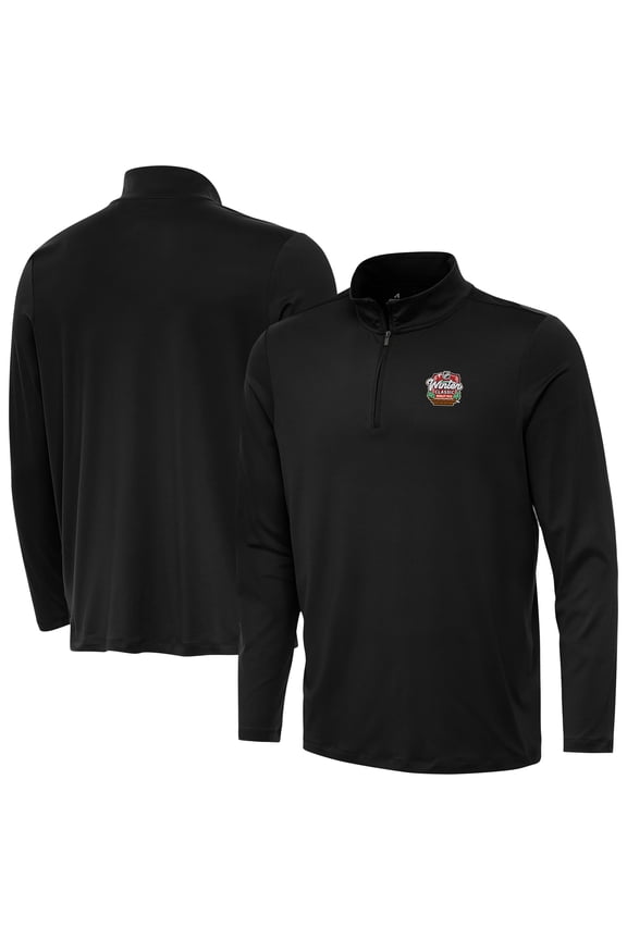 Men's Antigua Black 2025 Winter Classic Wrigley Field Reprocess Quarter-Zip Top