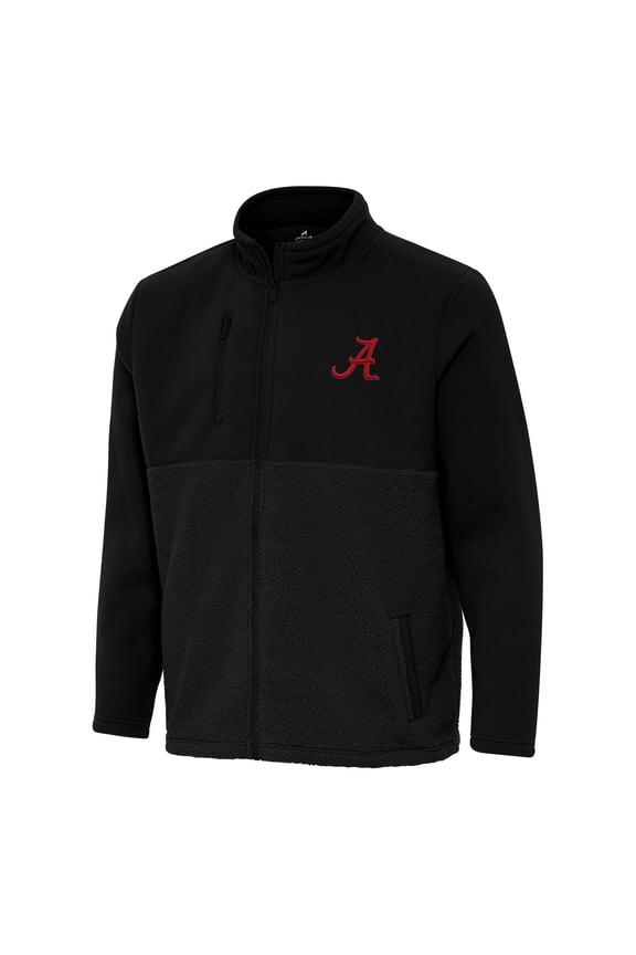 Men's Antigua Black Alabama Crimson Tide Daily Fused Full-Zip Jacket