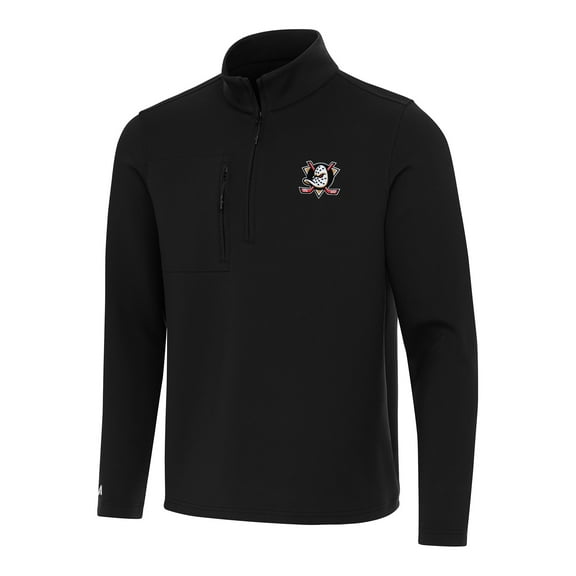 Men's Antigua  Black Anaheim Ducks Insider Quarter-Zip Top