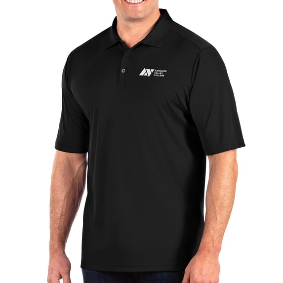 Men's Antigua Black Antelope Valley College Big & Tall Tribute Polo