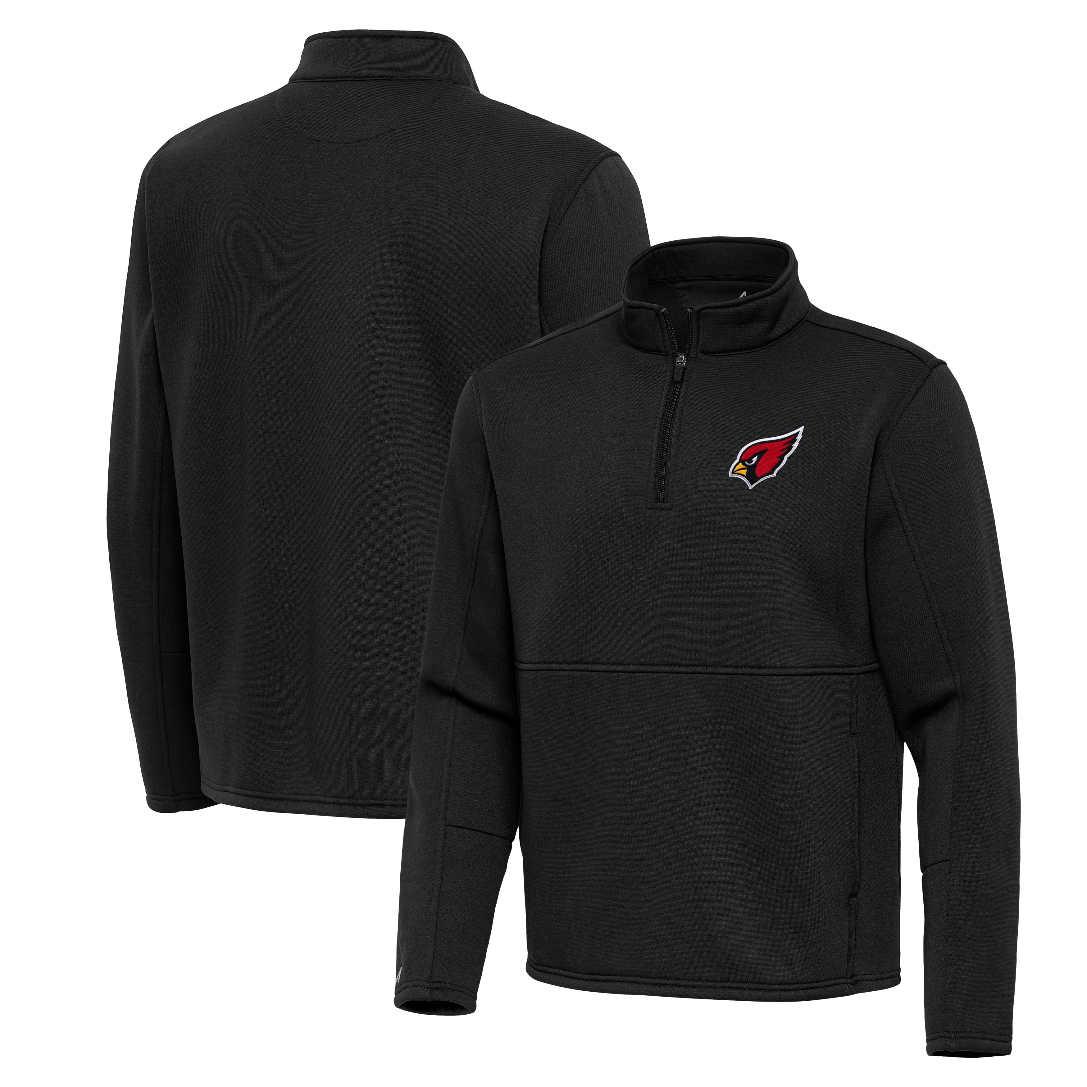 Men's Antigua Black Arizona Cardinals Twist Quarter-Zip Pullover