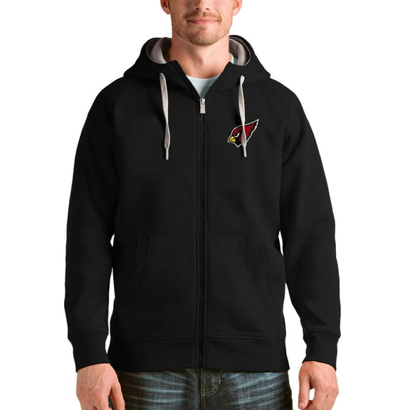 Men's Antigua Black Arizona Cardinals Victory Full-Zip Hoodie