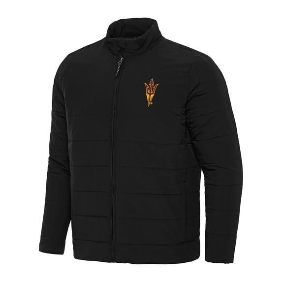 Men's Antigua Black Arizona State Sun Devils Swelter Full-Zip Puffer Jacket