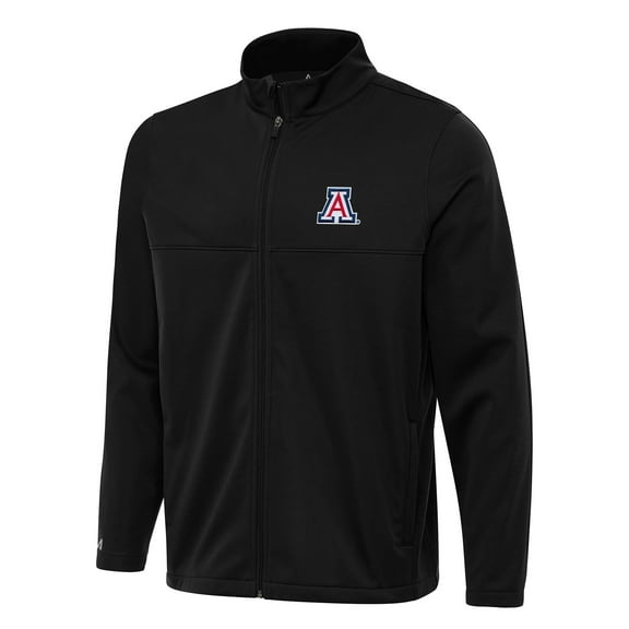 Men's Antigua Black Arizona Wildcats Links 2 Full-Zip Golf Jacket