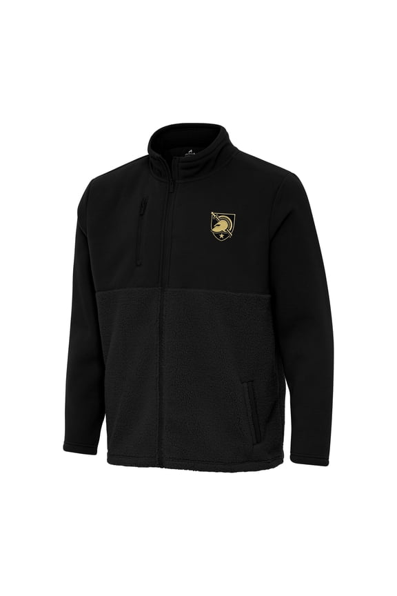 Men's Antigua Black Army Black Knights Daily Fused Full-Zip Jacket