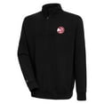 thumbnail image 1 of Men's Antigua  Black Atlanta Hawks Victory Quarter-Zip Pullover Top, 1 of 1