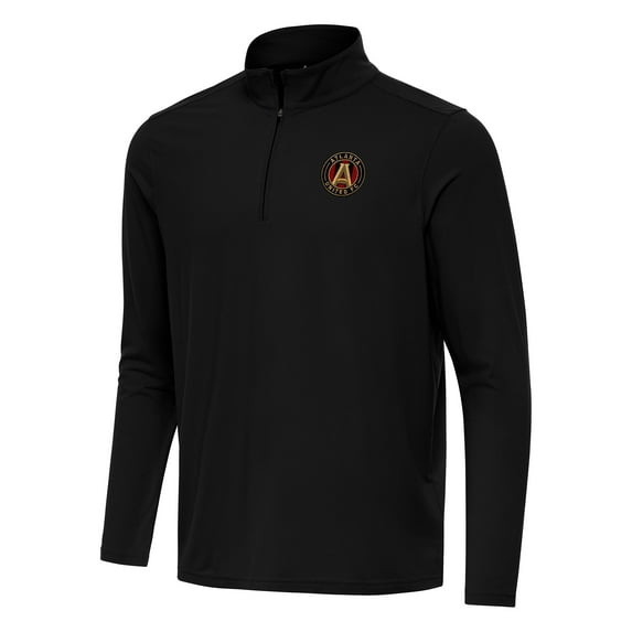 Men's Antigua Black Atlanta United FC Intent Quarter-Zip Jacket