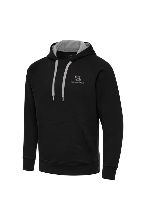 Men's-Antigua  Black Austin Dillon Fleece Victory Pullover Hoodie