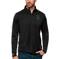 Men's Antigua Black Austin FC Tribute Quarter-Zip Pullover Top