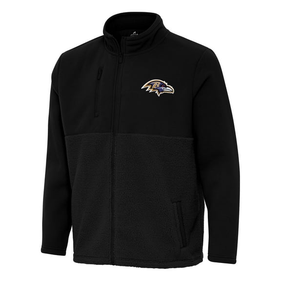 Men's Antigua Black Baltimore Ravens Daily Fused Full-Zip Jacket