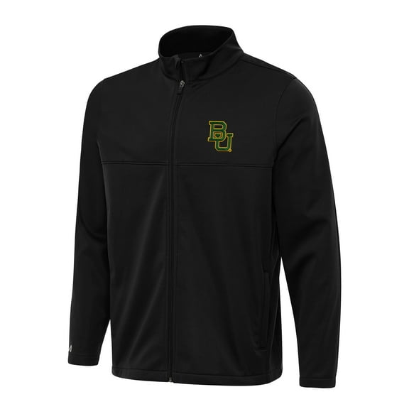 Men's Antigua Black Baylor Bears Links 2 Full-Zip Golf Jacket