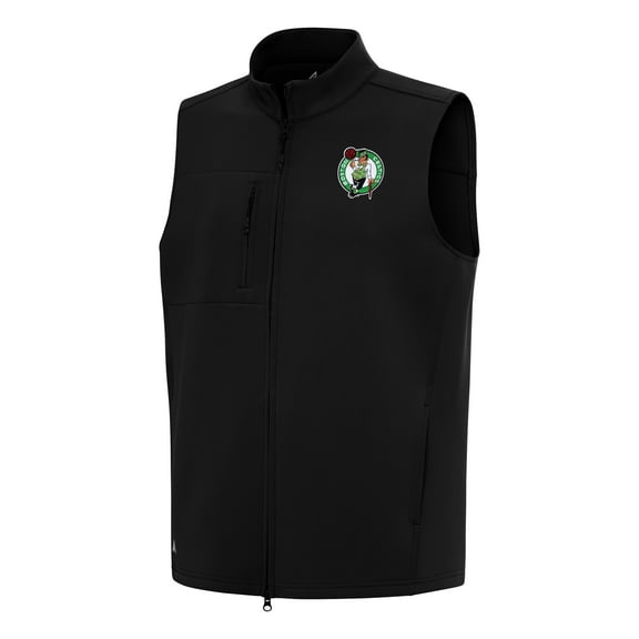 Men's Antigua Black Boston Celtics Demand Full-Zip Vest