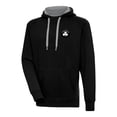 thumbnail image 1 of Men's Antigua Black Boston Celtics Metallic Logo Victory Raglan Pullover Hoodie, 1 of 1