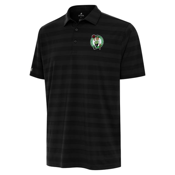 Men's Antigua Black Boston Celtics Tunnel Polo
