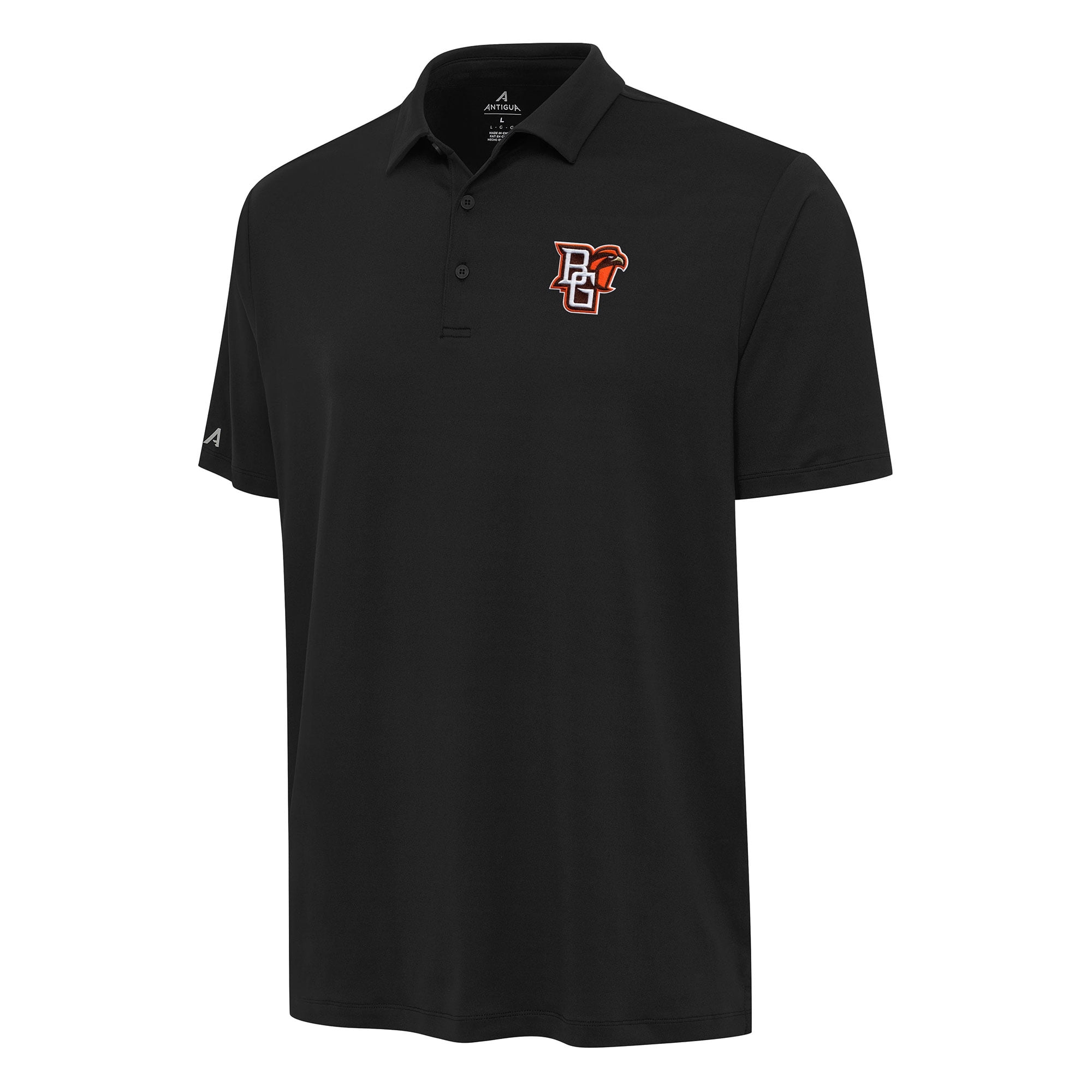 Men's Antigua Black Bowling Green St. Falcons Reprocess Polo