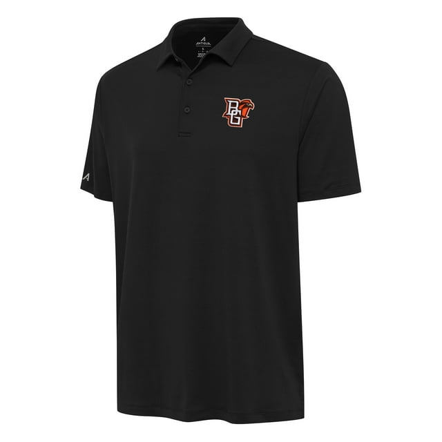 Men's Antigua Black Bowling Green St. Falcons Reprocess Polo